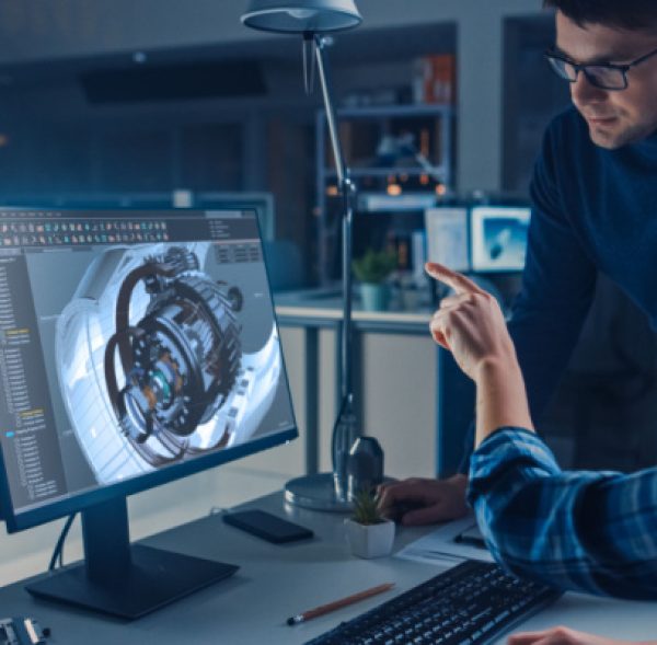 A-pair-of-designers-working-on-a-CAD-assignment